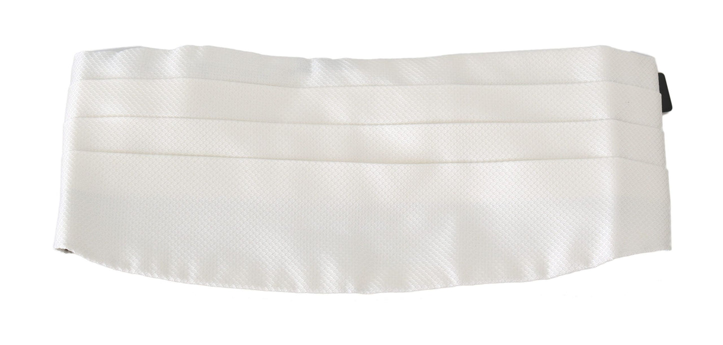 Eleganter Kummerbund aus Seide in Weiß mit Muster
