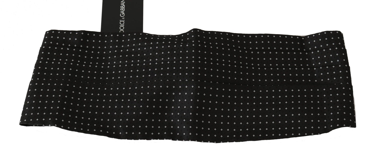 Eleganter schwarz gepunkteter Seidenkummerbund