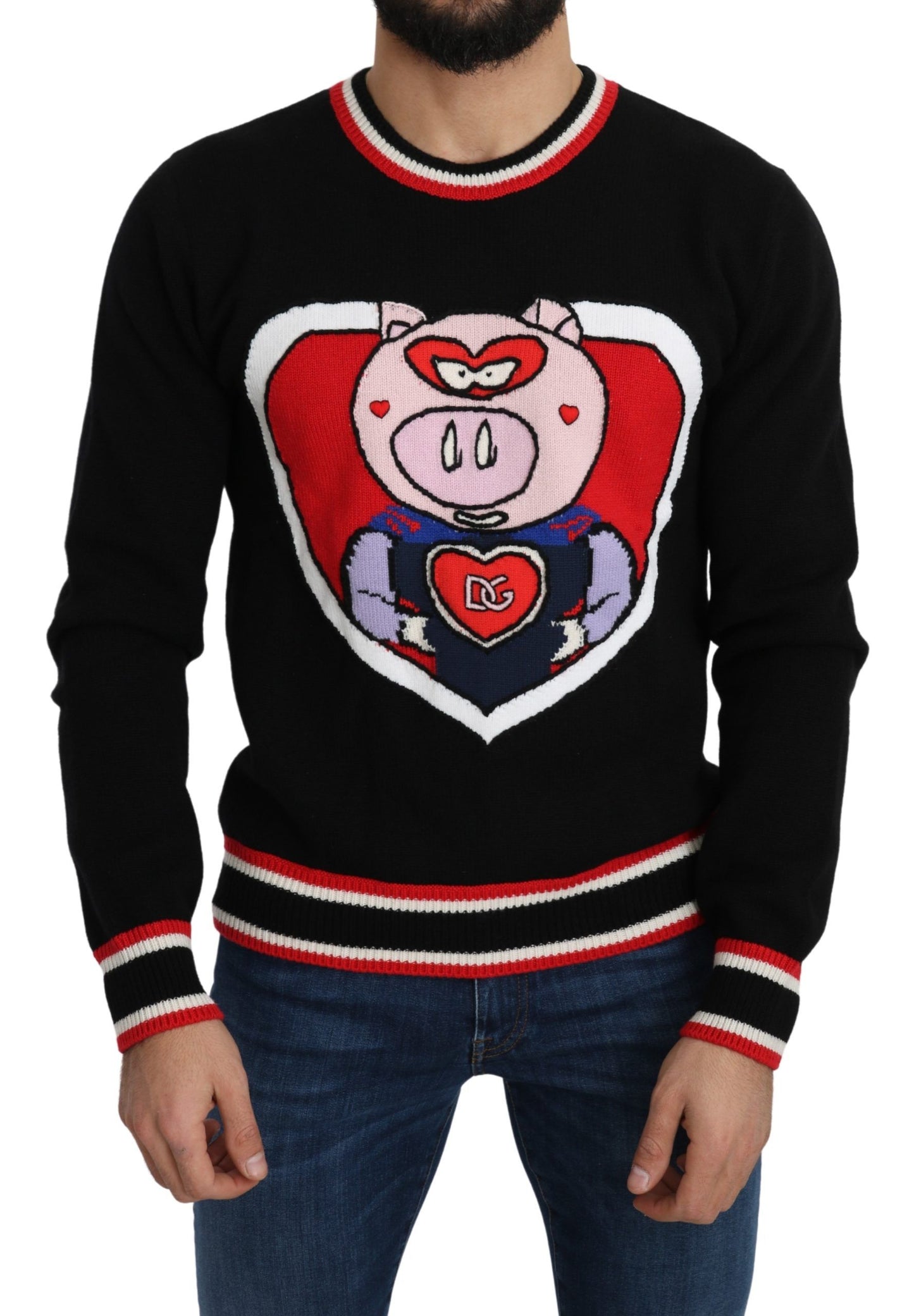 Elegante maglione girocollo in cashmere nero