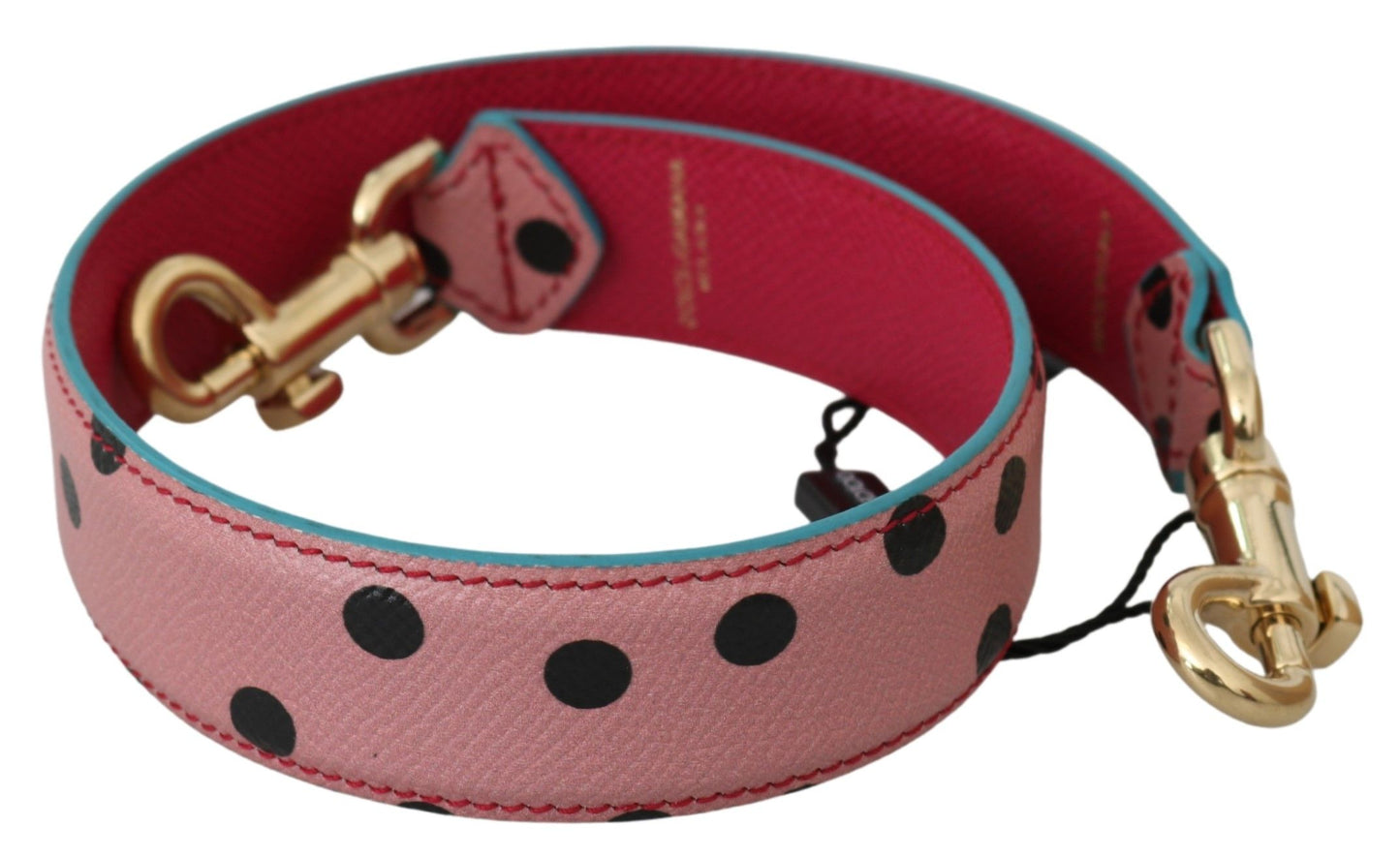 Elegante tracolla in pelle a pois rosa