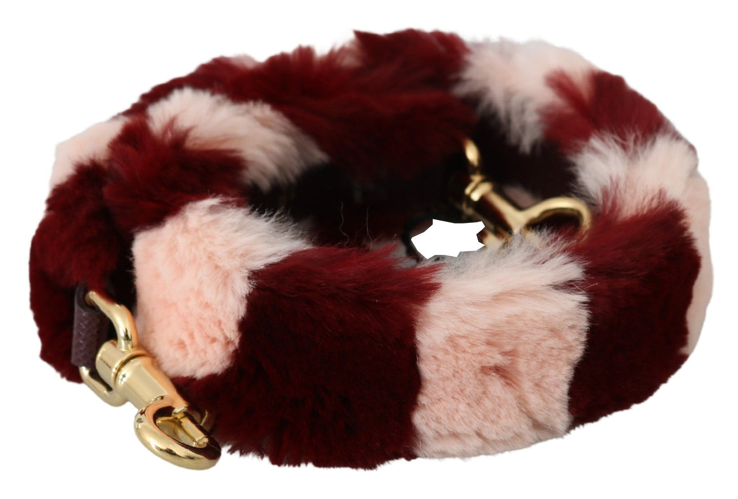 Tracolla in pelliccia rosa bordeaux accessorio di lusso