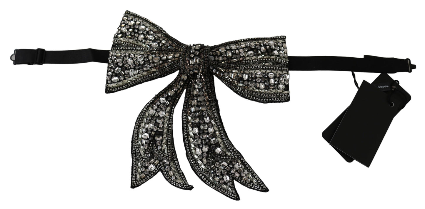 Papillon in cristallo di seta color argento