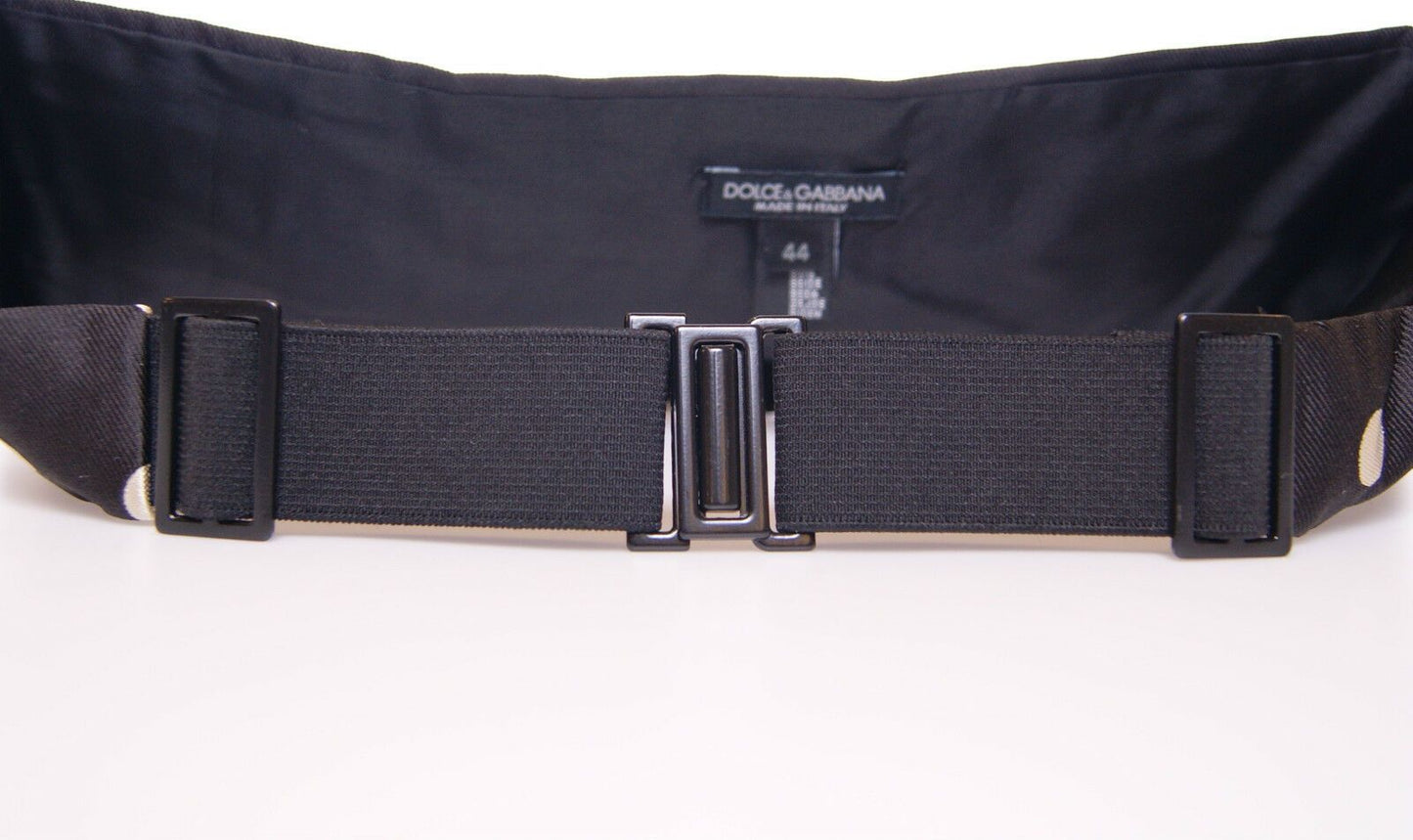 Eleganter schwarzer Seidenkummerbund mit Punkten