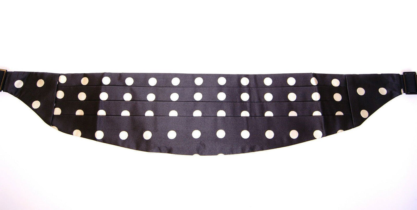 Eleganter schwarzer Seidenkummerbund mit Punkten