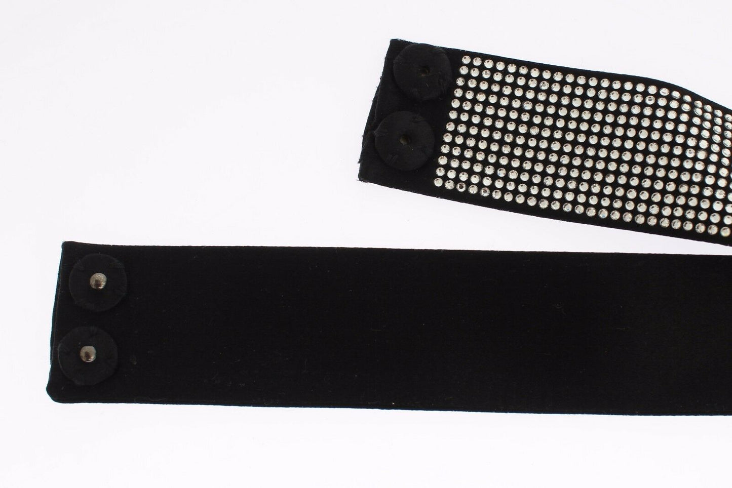 Cintura in vita con fiocco di cristallo di seta nera Elegance