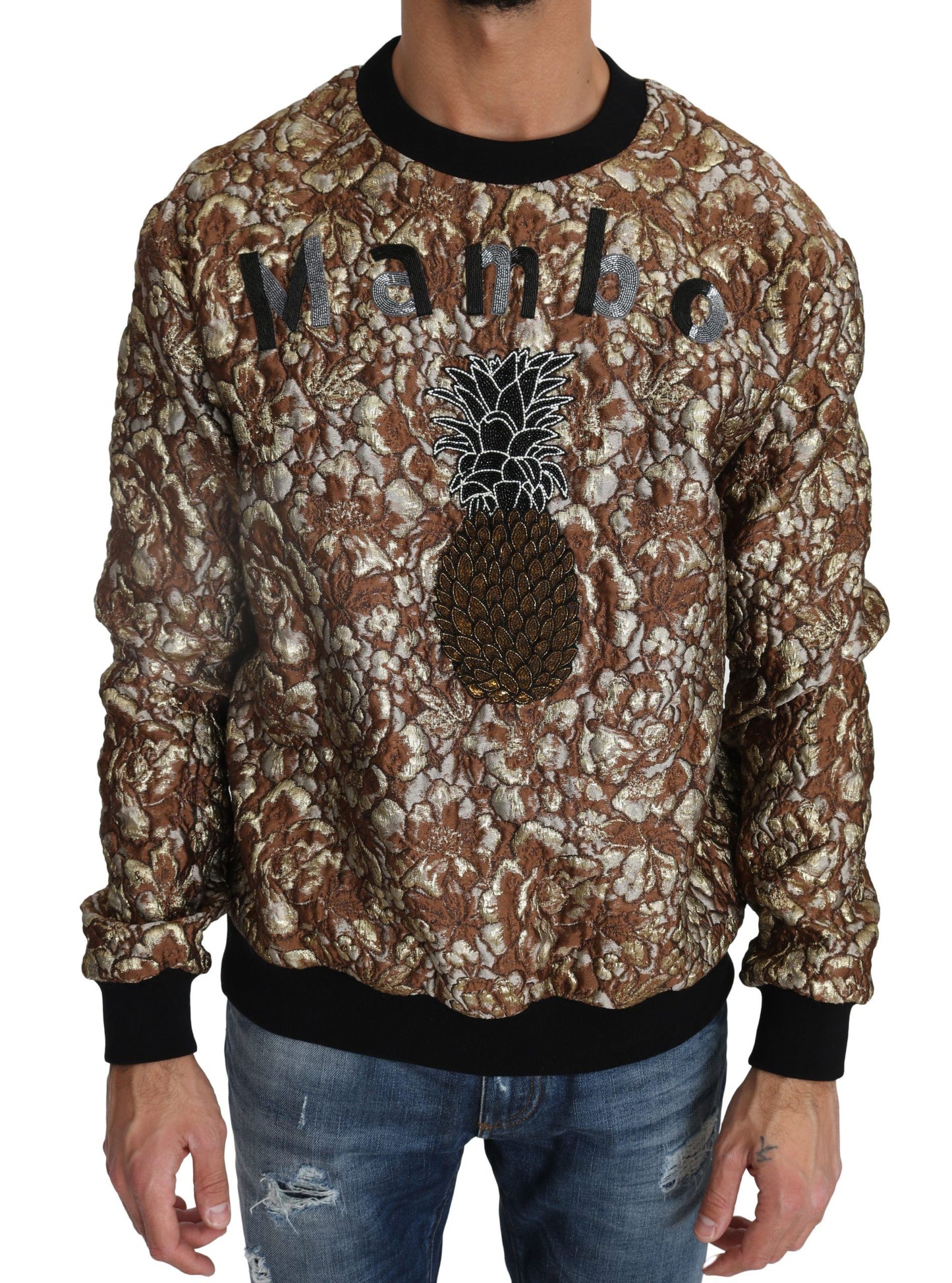 Maglione girocollo multicolore opulento
