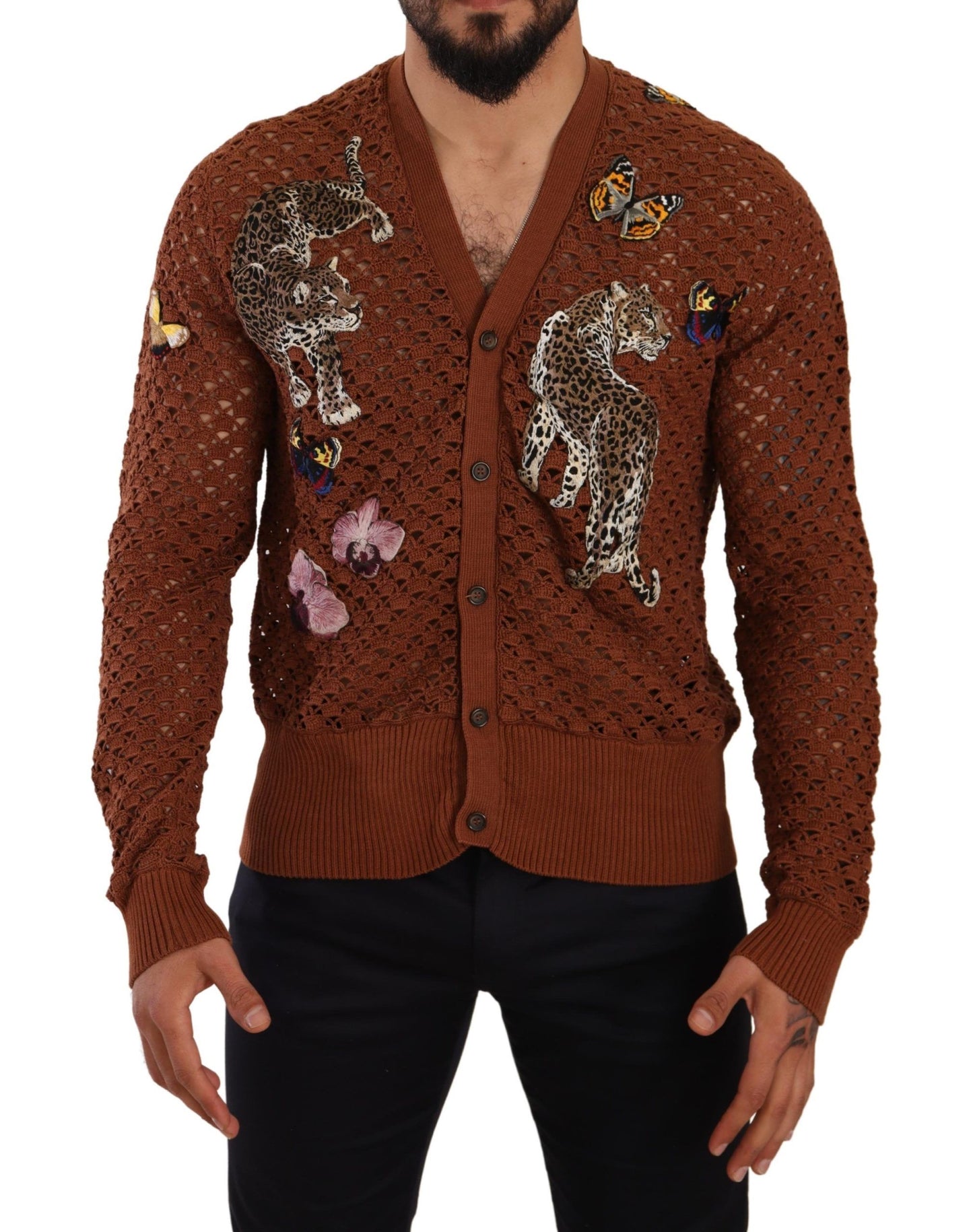 Refined Elegance – Mehrfarbig bestickte Strickjacke