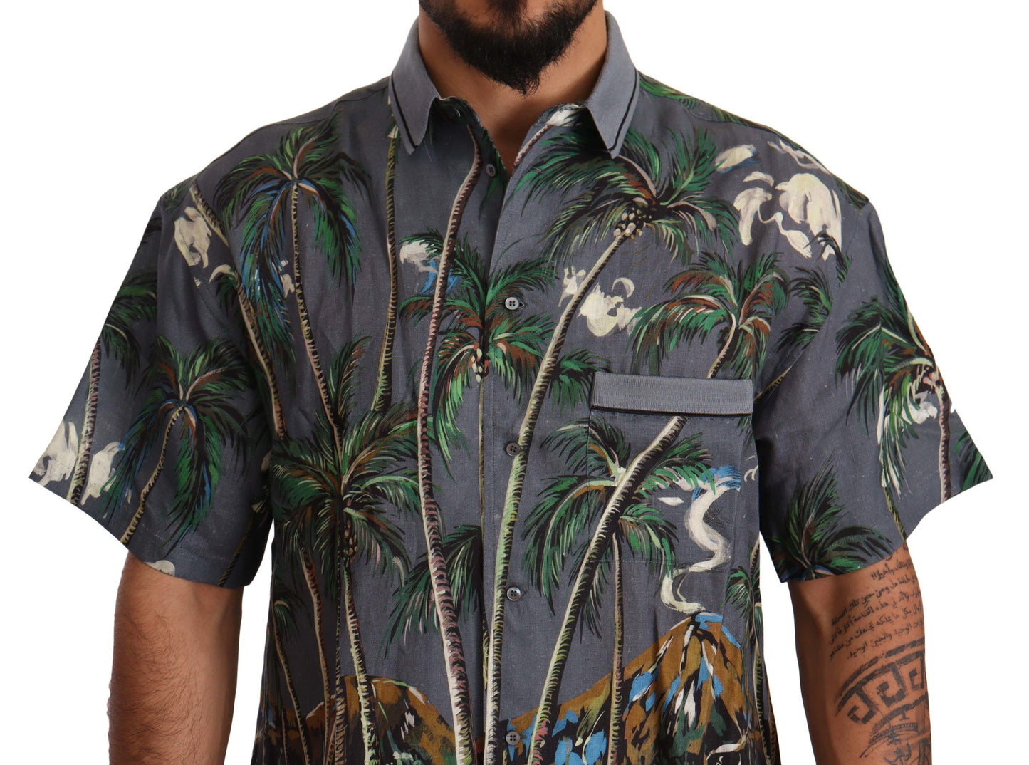 Tropical Elegance Leinen-Seide Herrenhemd