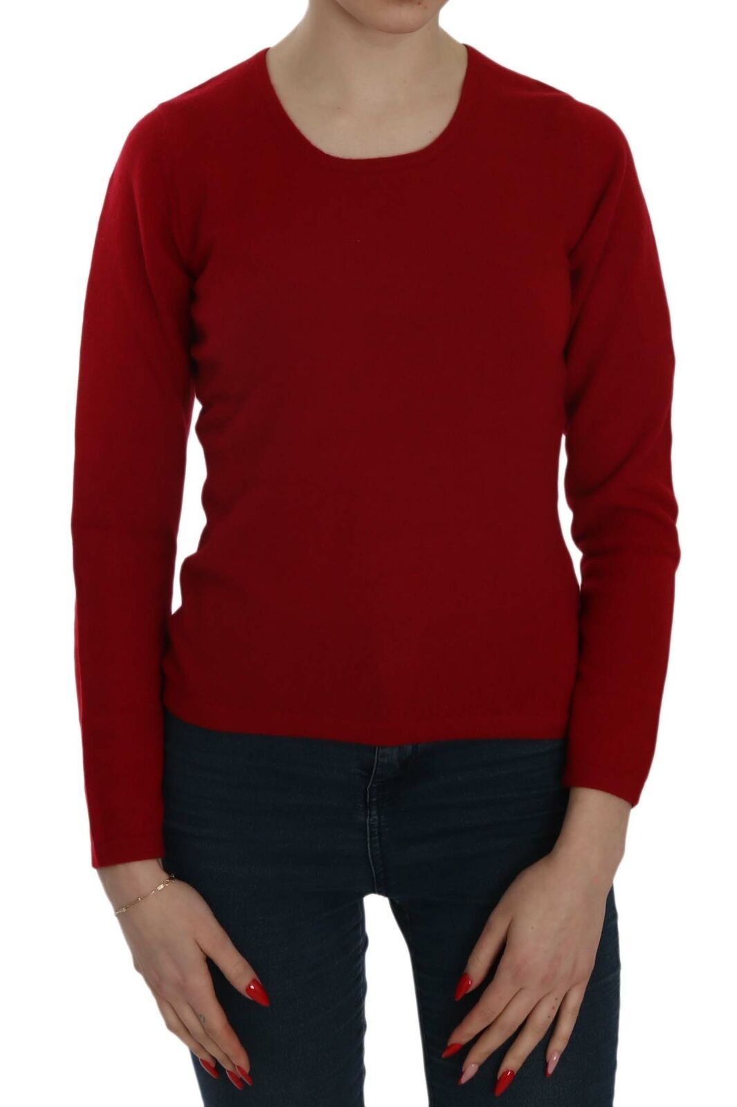 Elegante blusa pullover in cashmere rosso