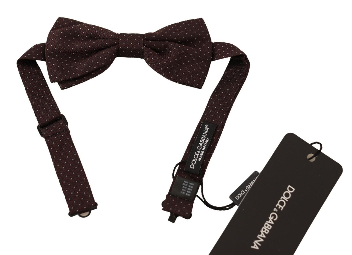 Elegante papillon in seta con motivo a pois marrone