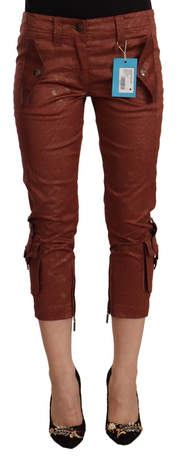 Pantaloni eleganti in cotone a vita media con taglio corto