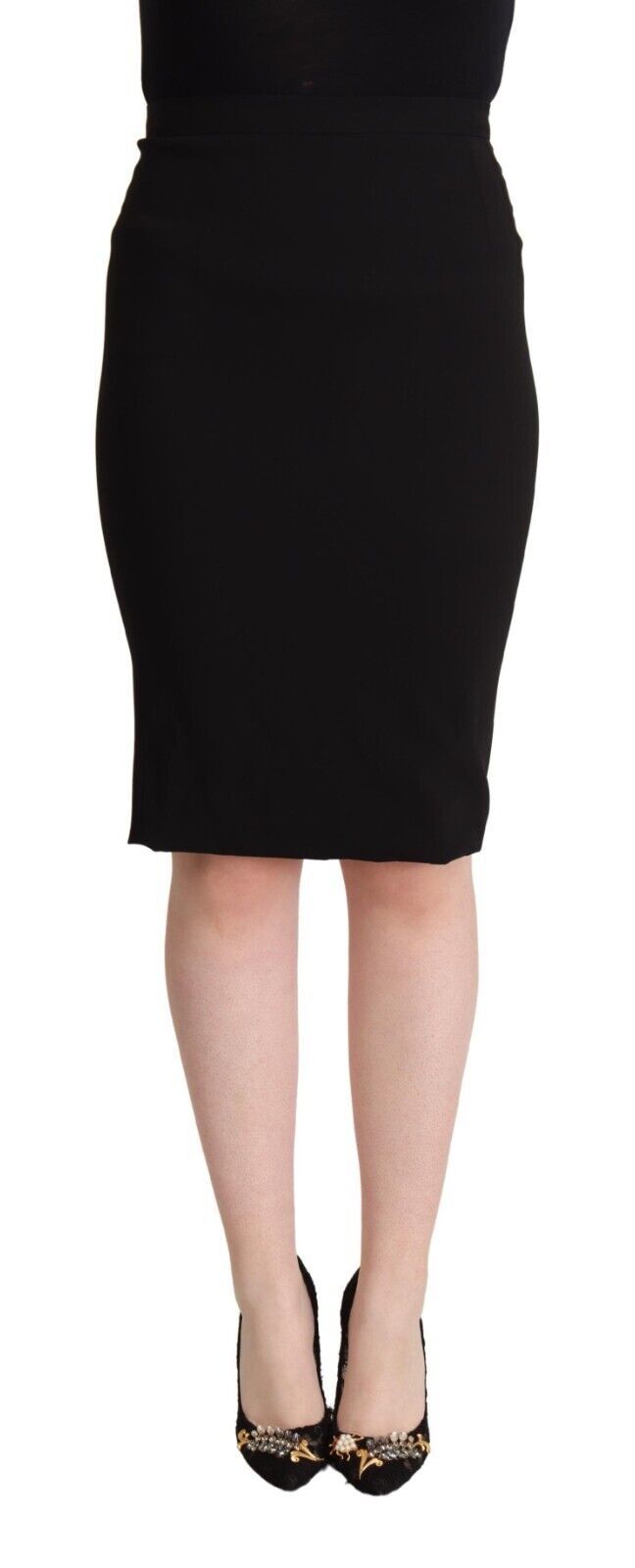 Gonna a tubino chic a vita alta in nero