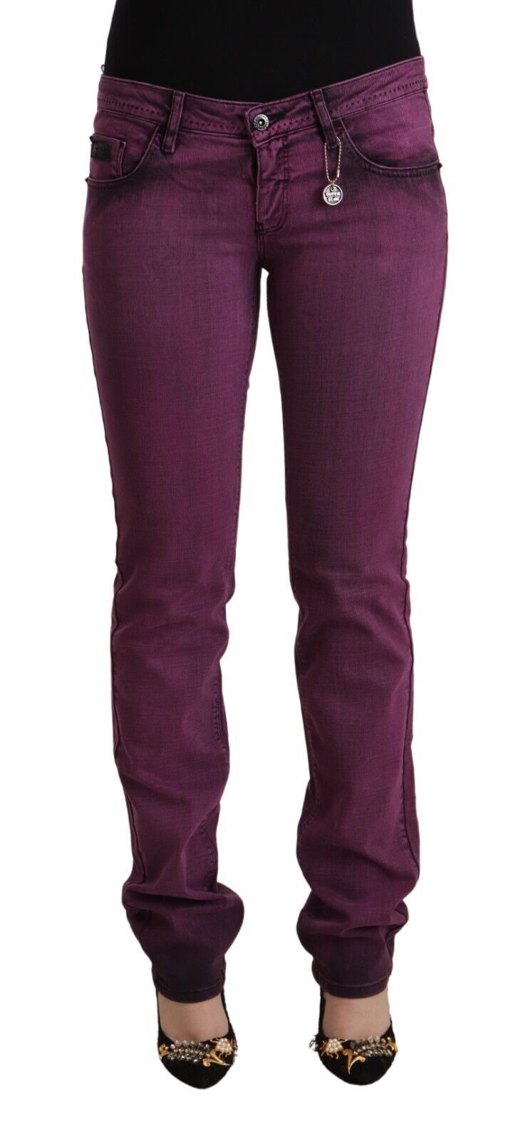 Elegante lila Slim Fit Jeans