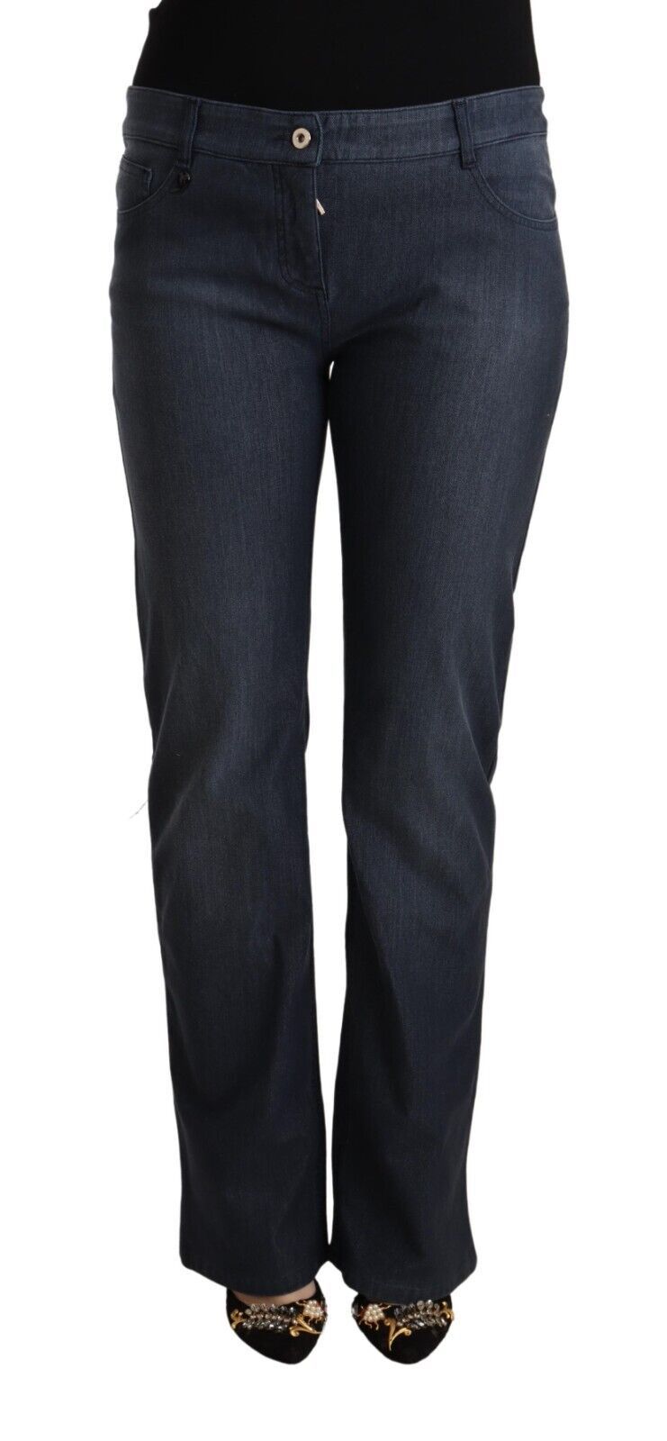 Jeans eleganti blu scuro dal taglio dritto