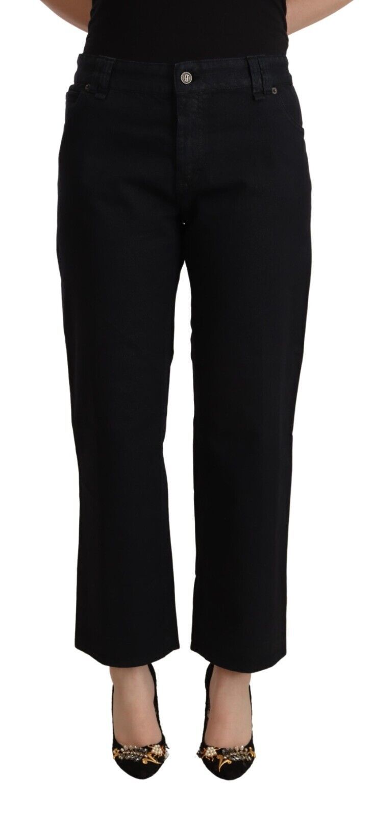 Elegante High Waist Cropped Jeans