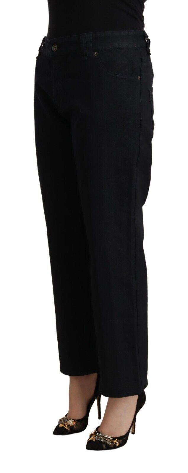 Elegante High Waist Cropped Jeans