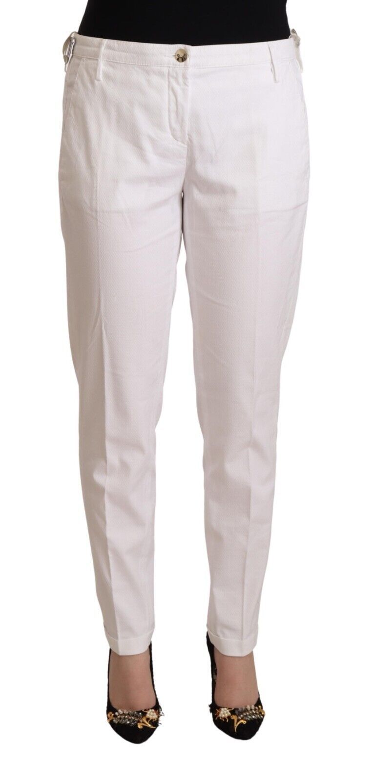 Elegante, konisch zulaufende Hose mit mittlerer Taille