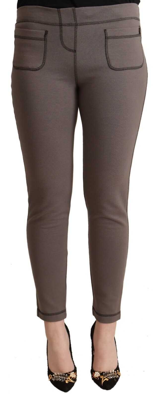 Schicke graue Skinny-Hose mit mittlerer Taille für einen anspruchsvollen Stil