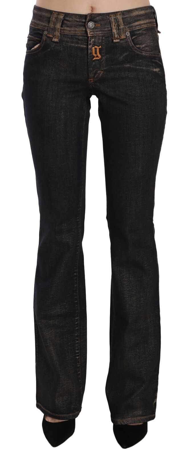 Schicker ausgestellter schwarzer Denim mit mittlerer Taille