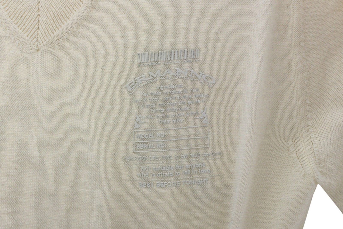 Off-White Pullover aus Wollmischung mit V-Ausschnitt