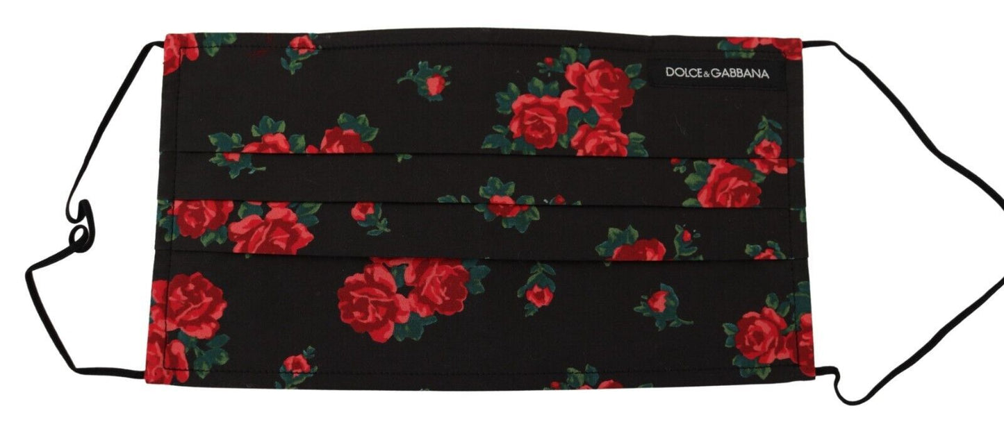 Elegante mascherina in cotone plissettato floreale