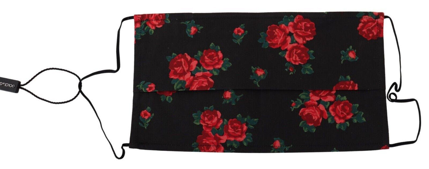 Elegante mascherina in cotone plissettato floreale