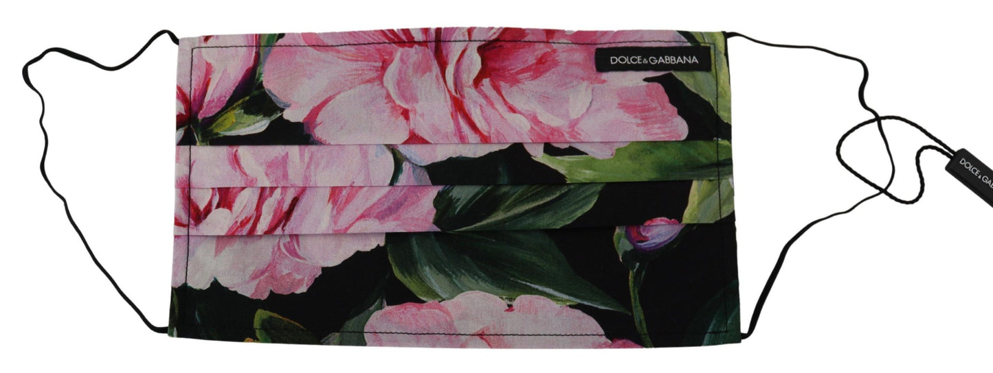 Mascherina viso in cotone floreale chic