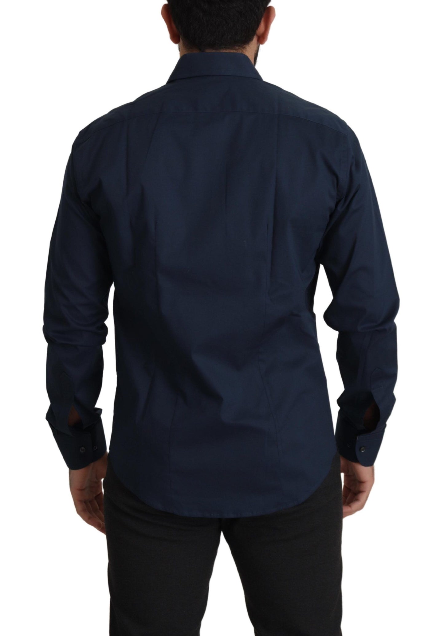 Camicia elegante in cotone blu navy