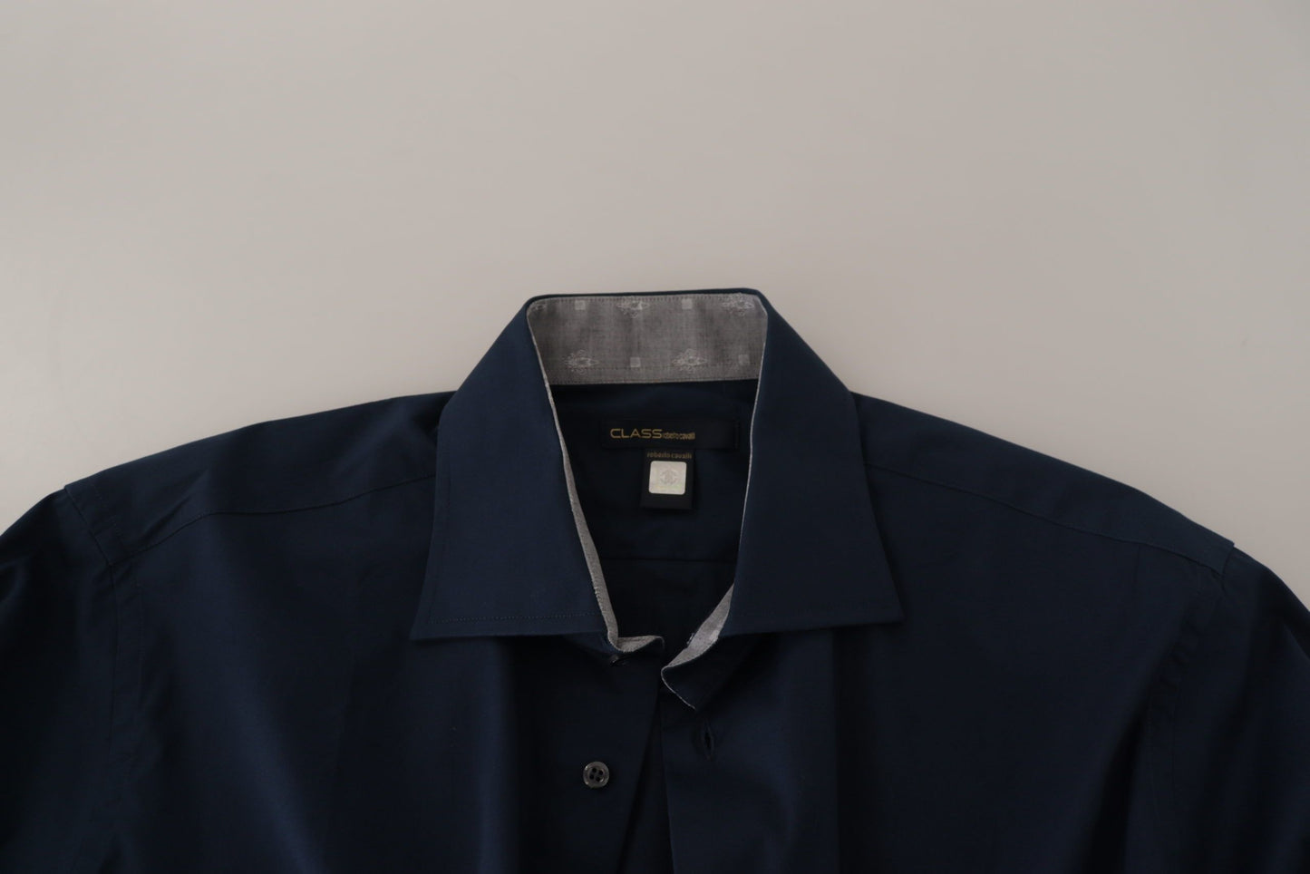 Camicia elegante in cotone blu navy