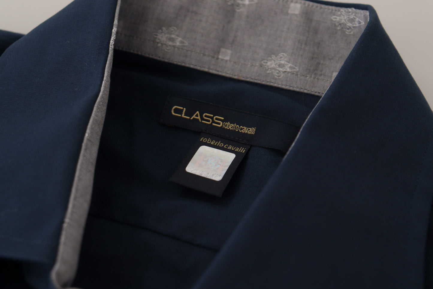 Camicia elegante in cotone blu navy