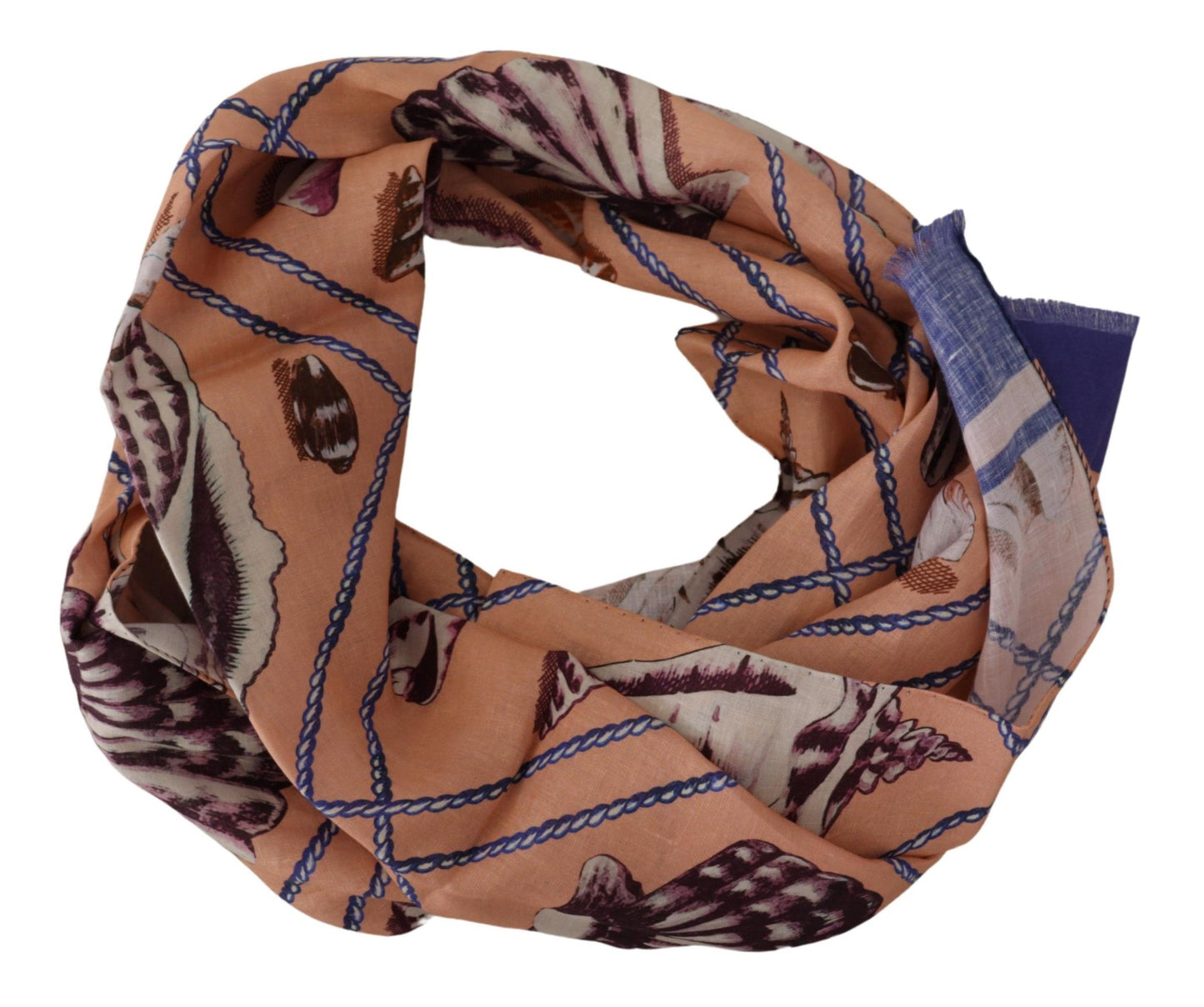 Sciarpa di lino con conchiglie multicolori per uomo
