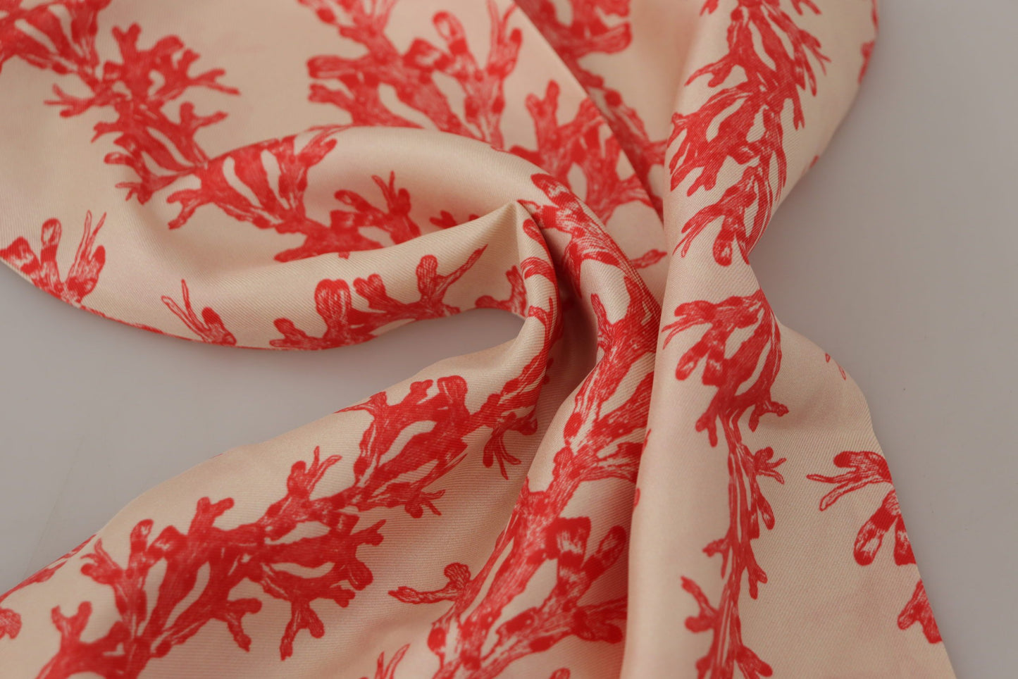 Elegante sciarpa da uomo in seta - Stampa corallo rosso