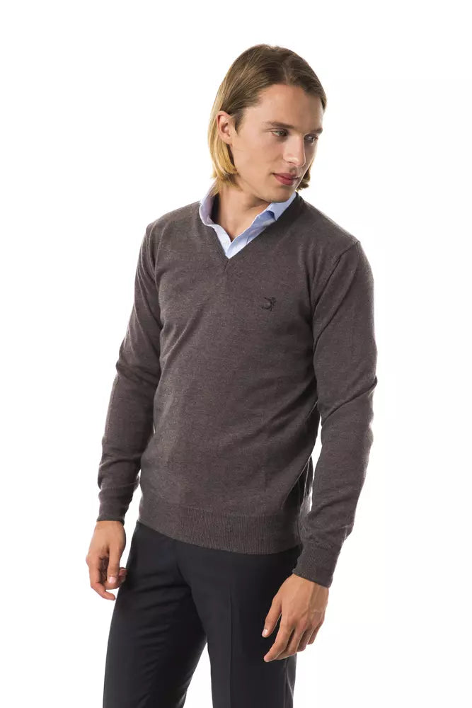 Grauer Herrenpullover aus Merinowolle