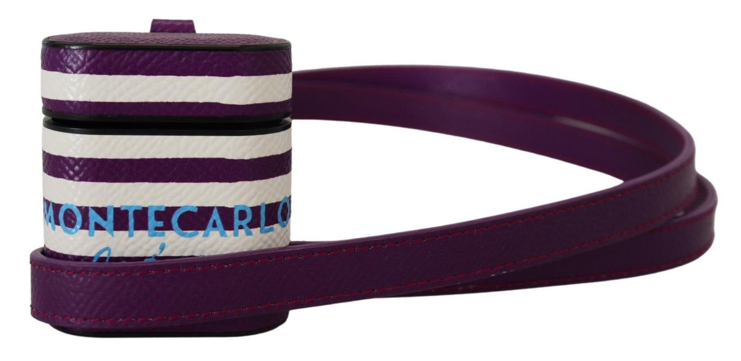 Custodia per Airpods in pelle viola chic