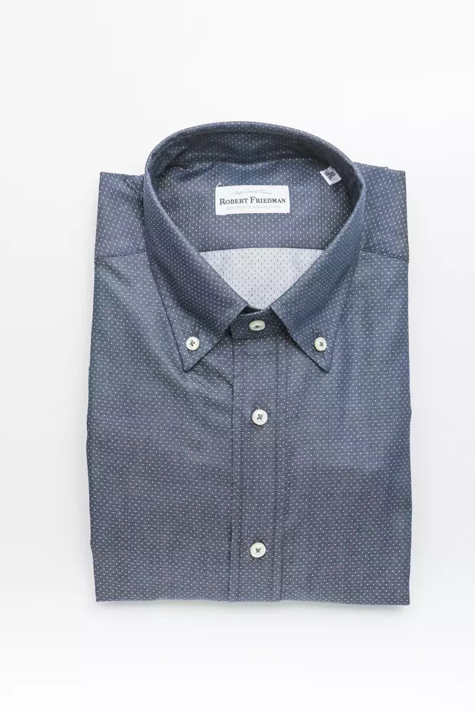 Camicia da uomo in cotone blu