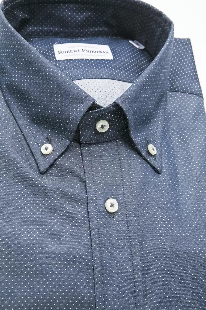 Camicia da uomo in cotone blu