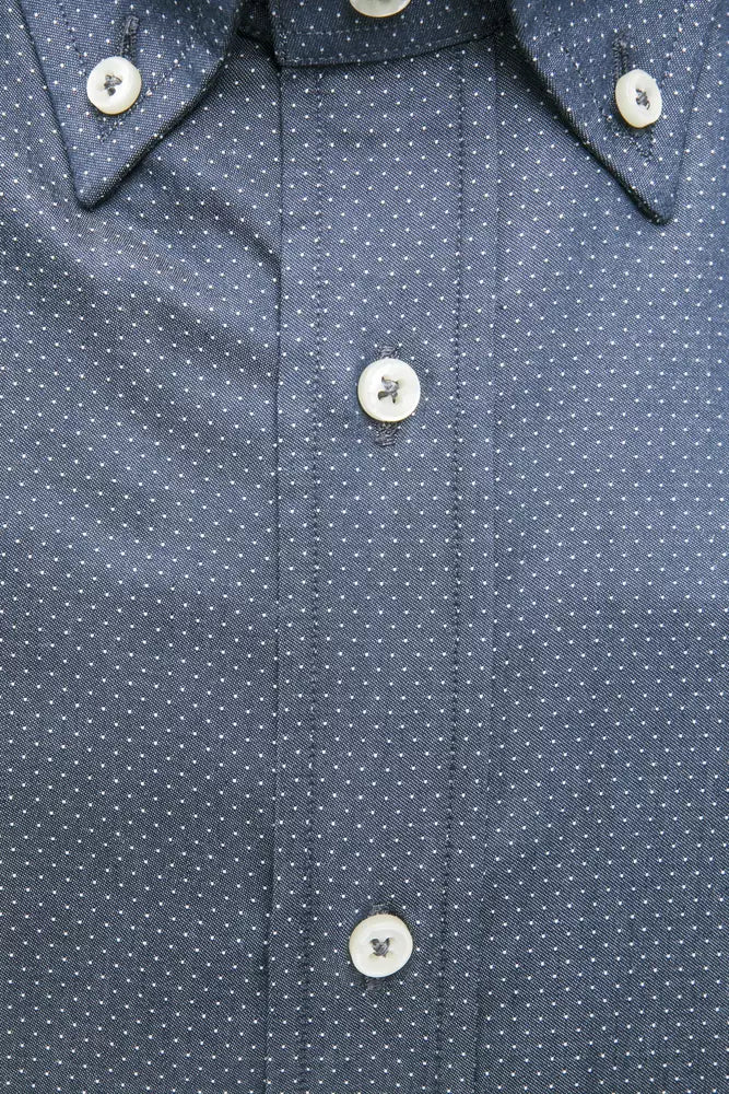 Camicia da uomo in cotone blu