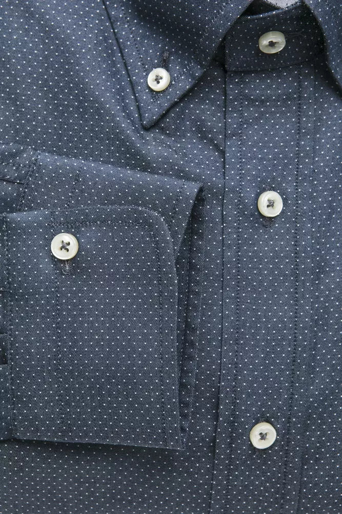 Camicia da uomo in cotone blu