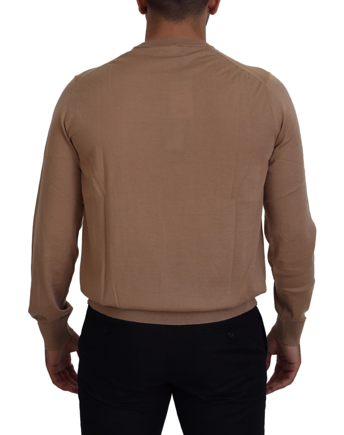 Maglione girocollo in cashmere beige