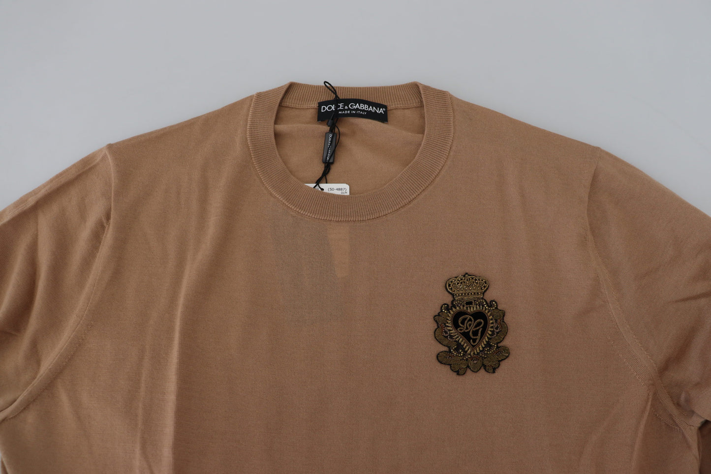 Maglione girocollo in cashmere beige