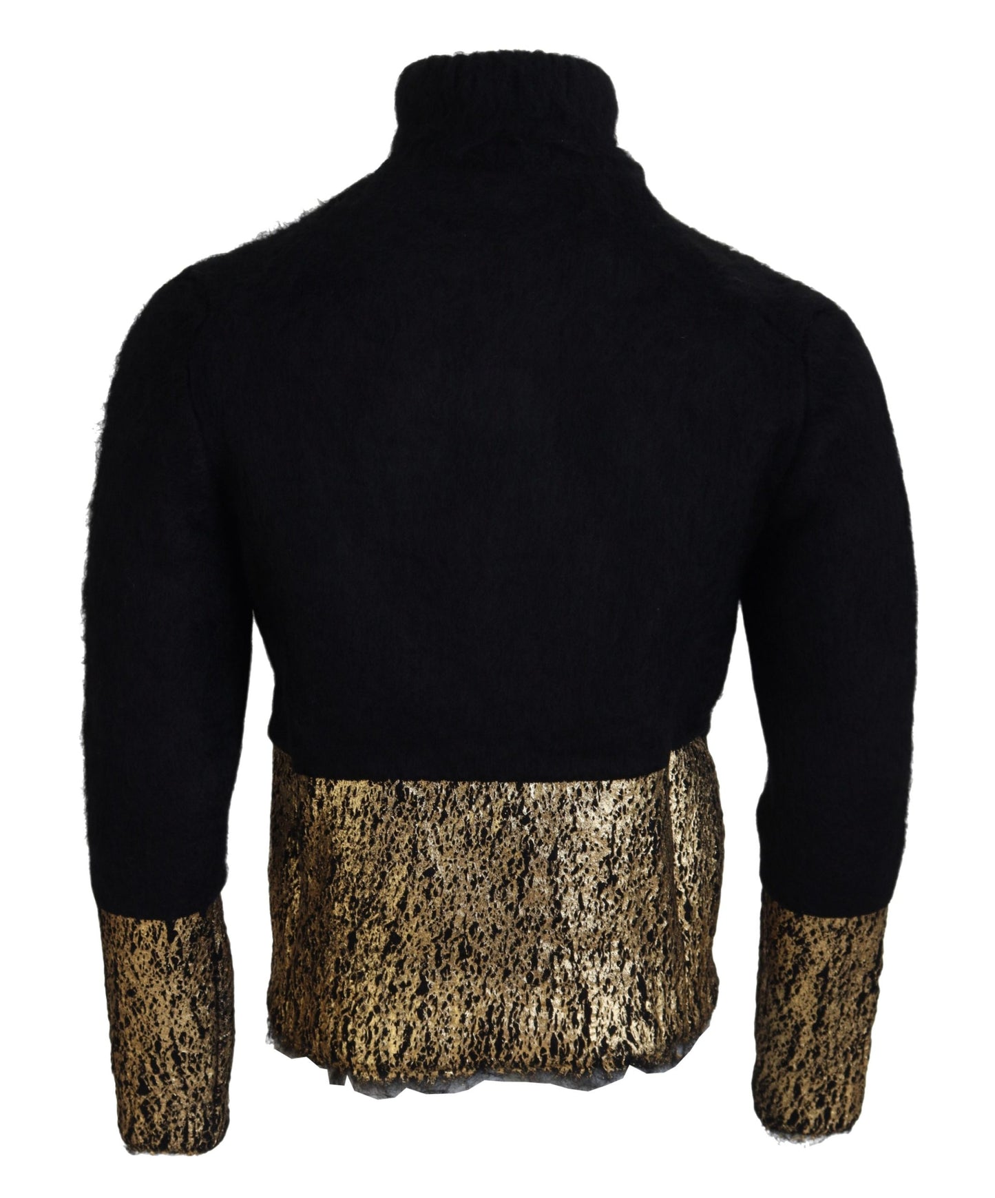 Splendido maglione girocollo nero e oro