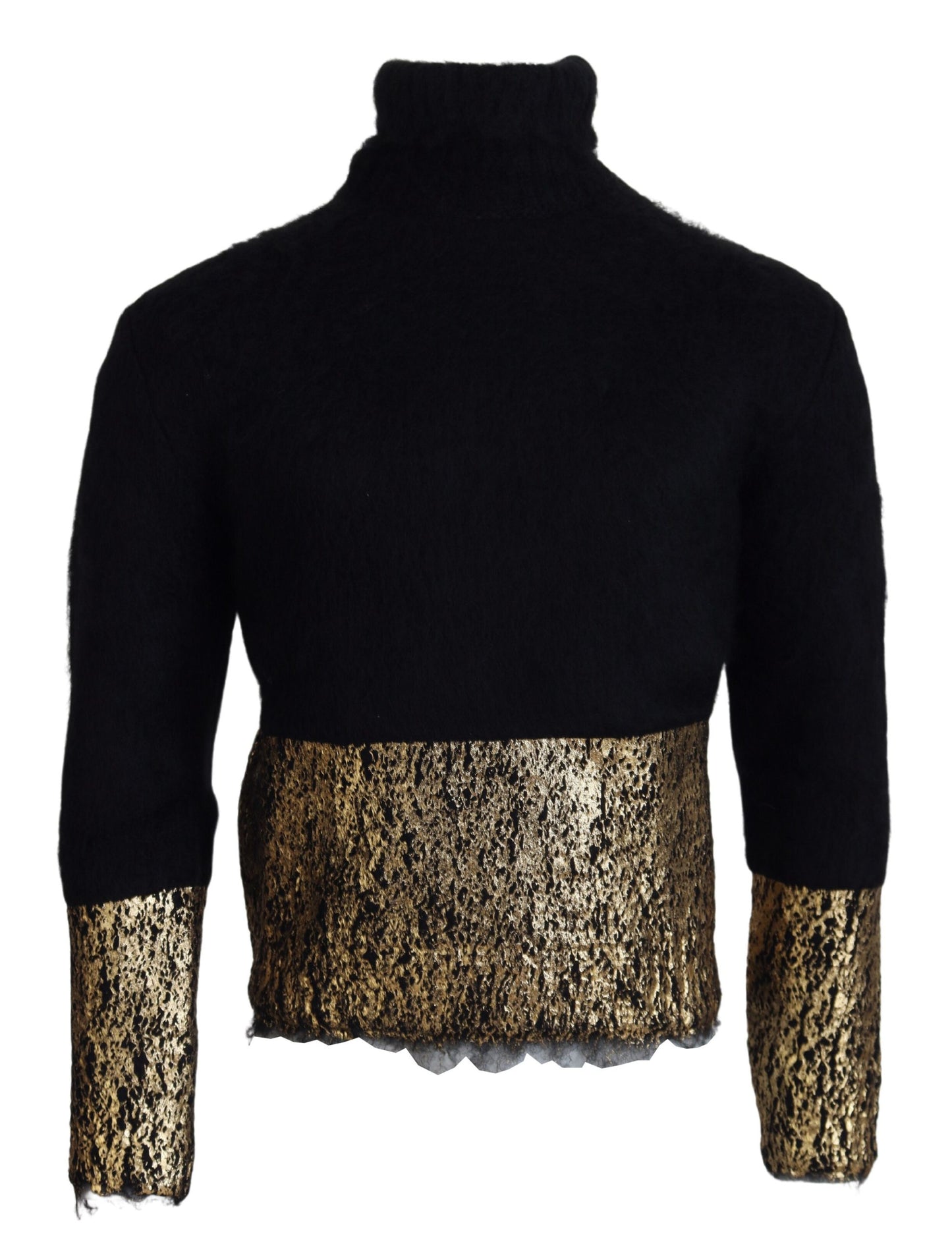 Splendido maglione girocollo nero e oro