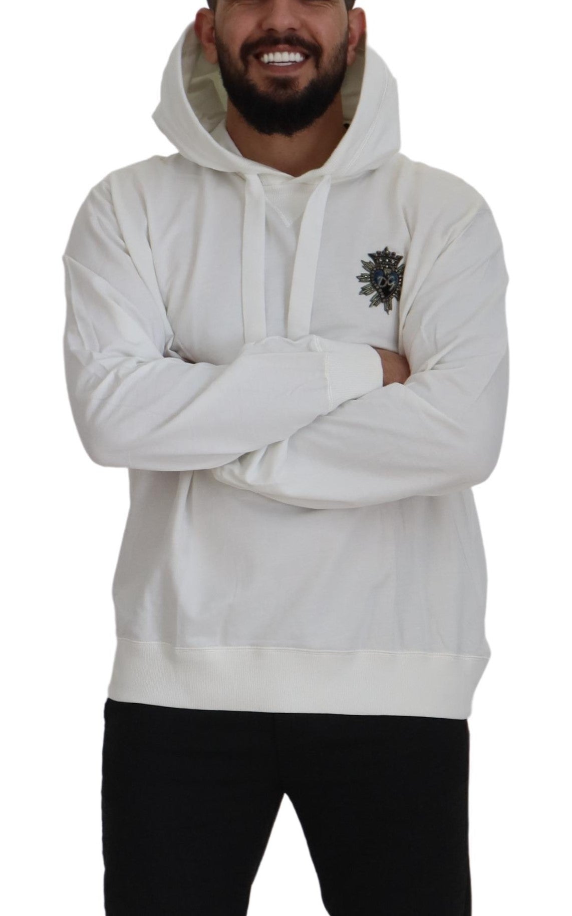 Stupendo maglione con cappuccio bianco