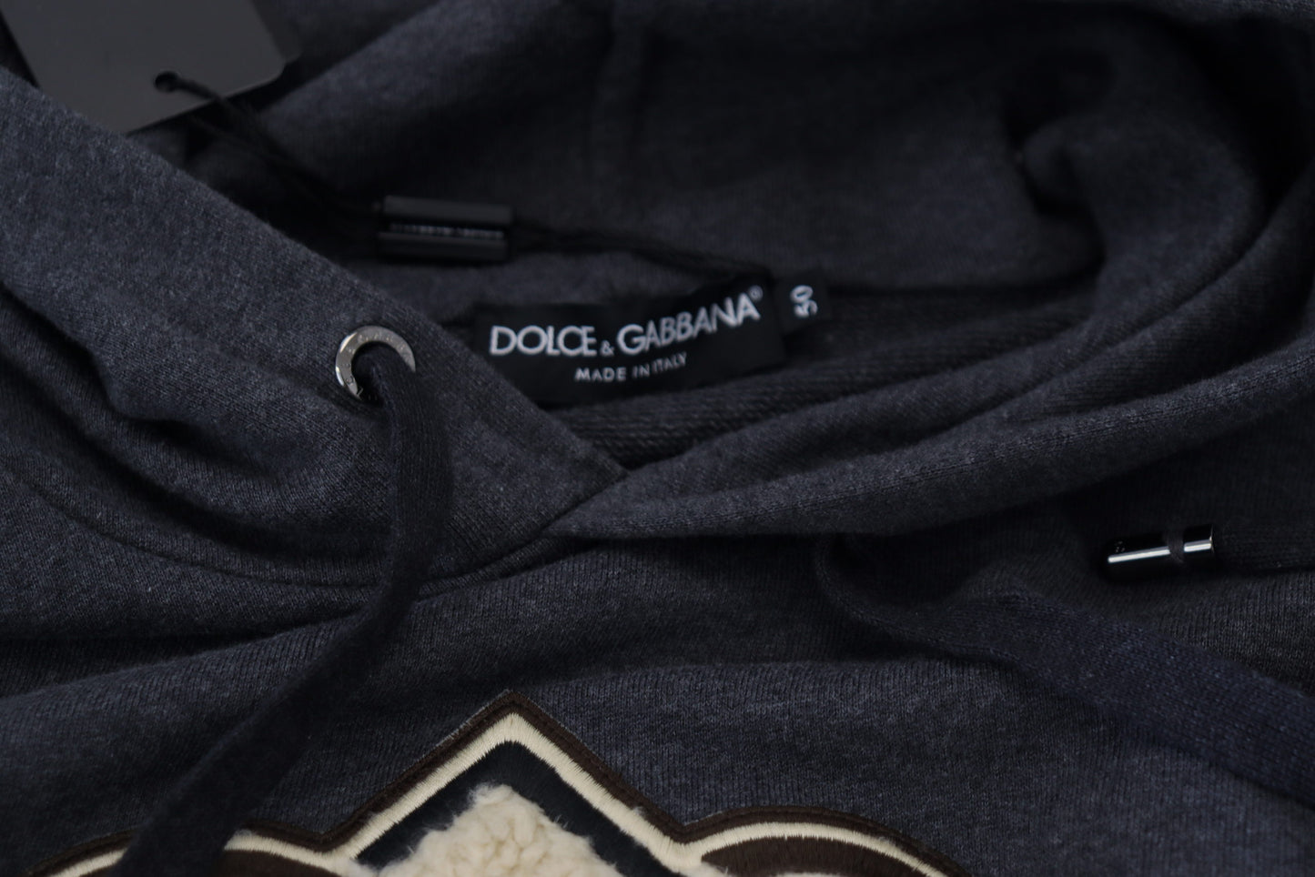 Elegante felpa con cappuccio in cotone grigio