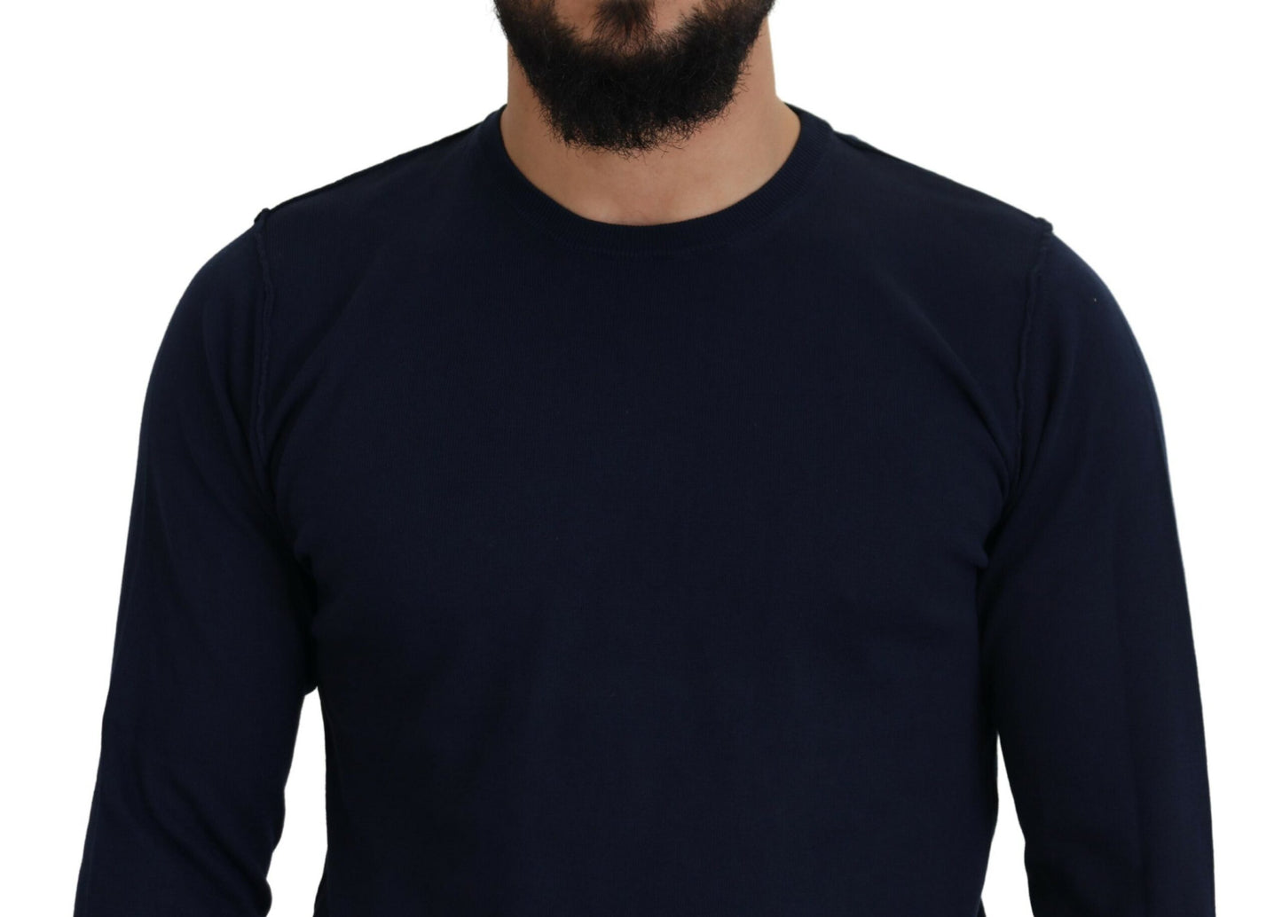 Maglione pullover blu girocollo autentico