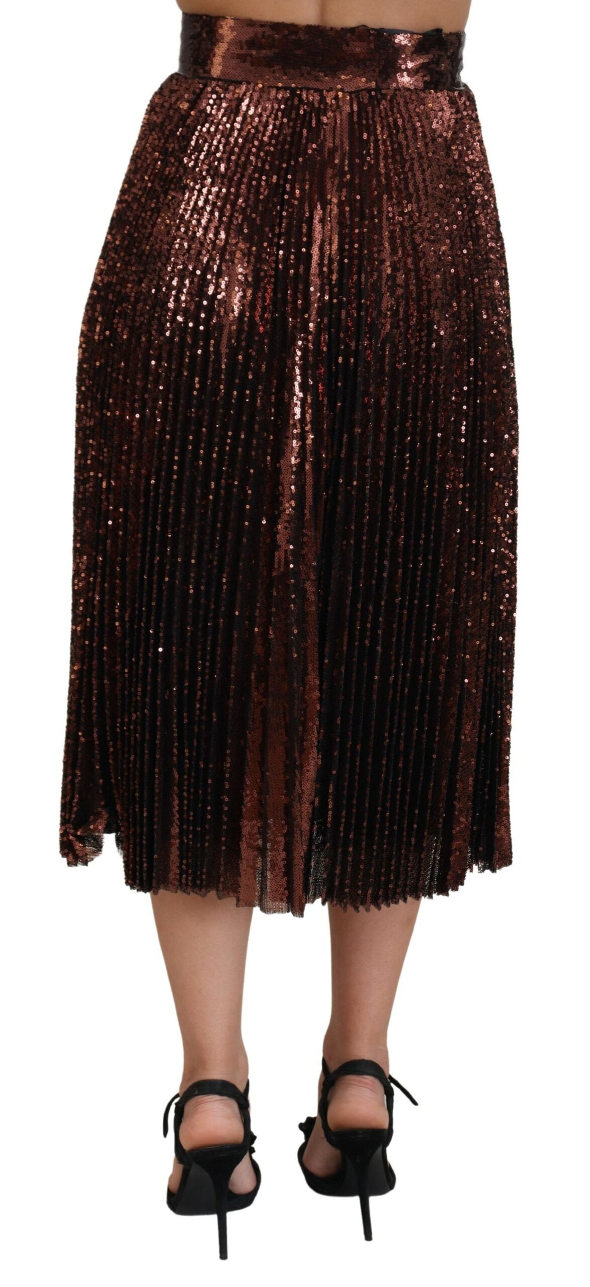 Gonna midi elegante a vita alta a trapezio