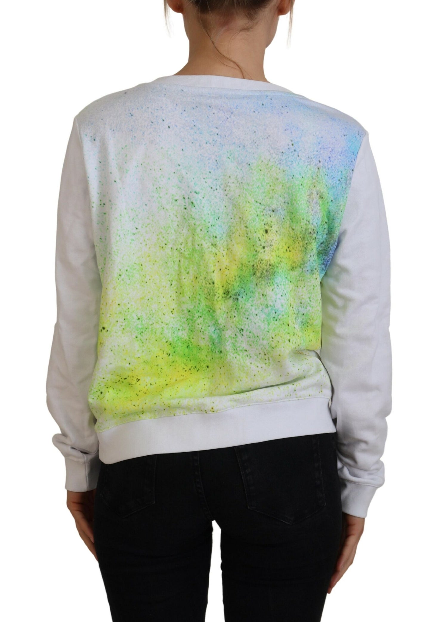 Maglione girocollo con grafica bianca elegante