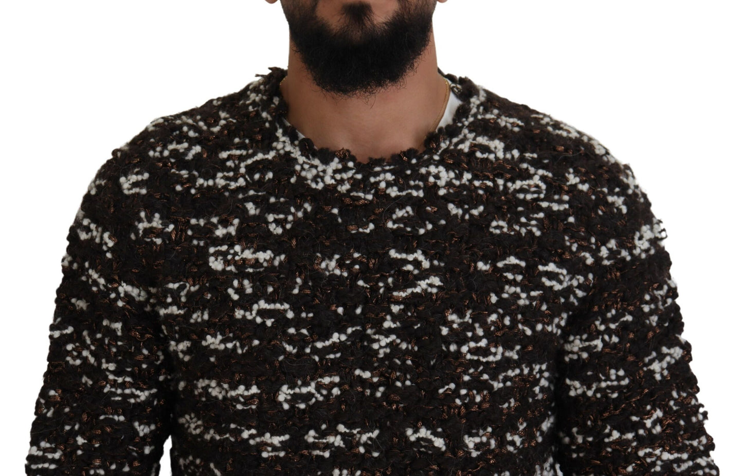 Eleganter bronzefarbener Strickpullover