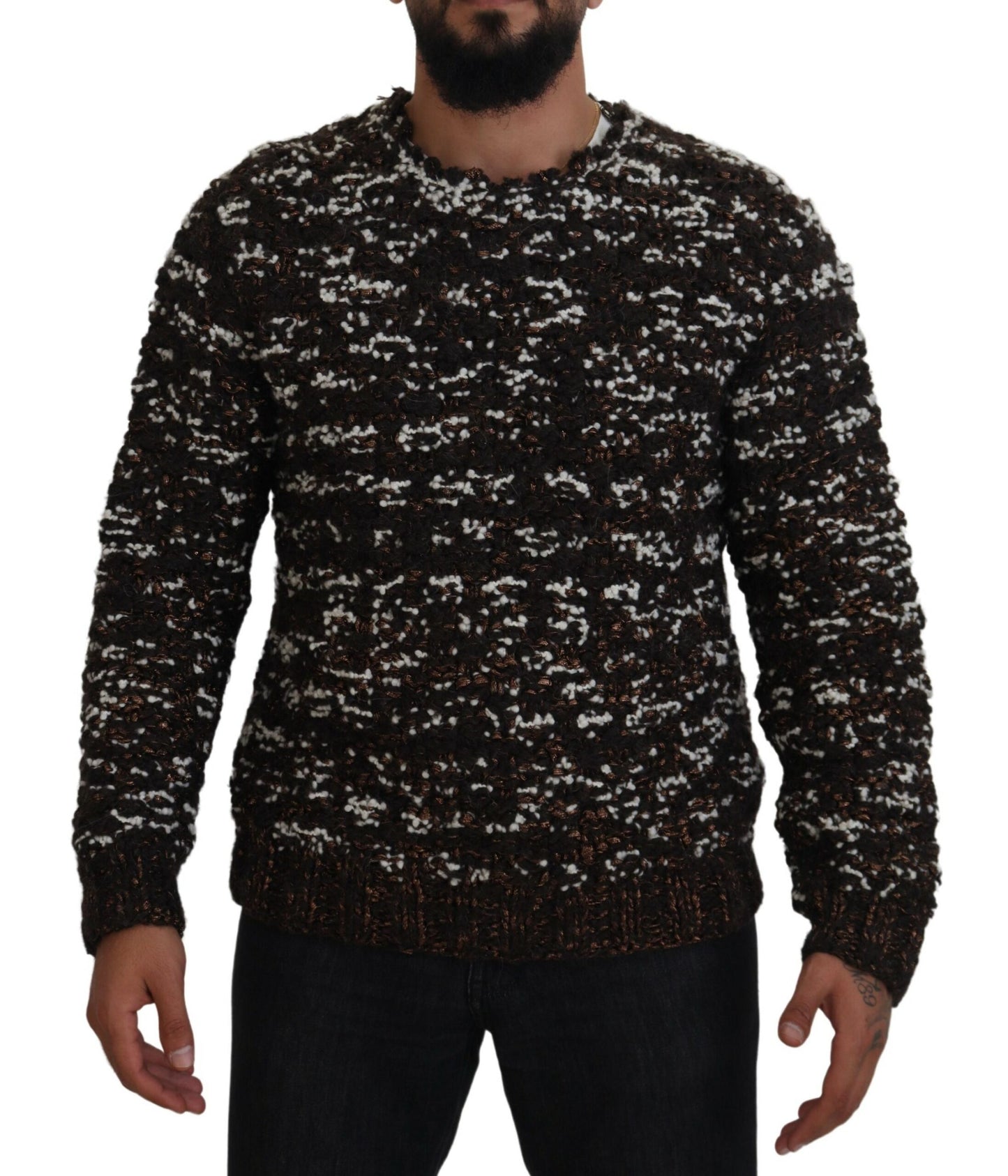 Eleganter bronzefarbener Strickpullover