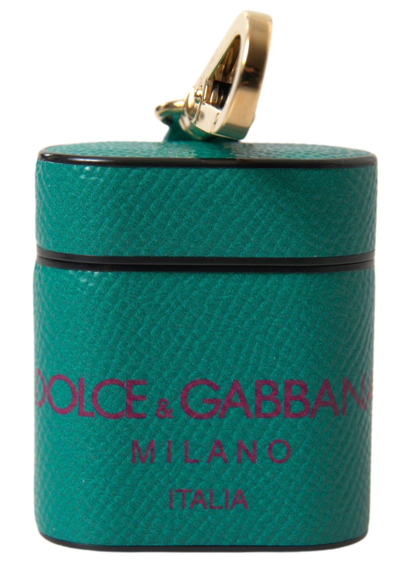 Elegante custodia in pelle per Airpods in verde e marrone
